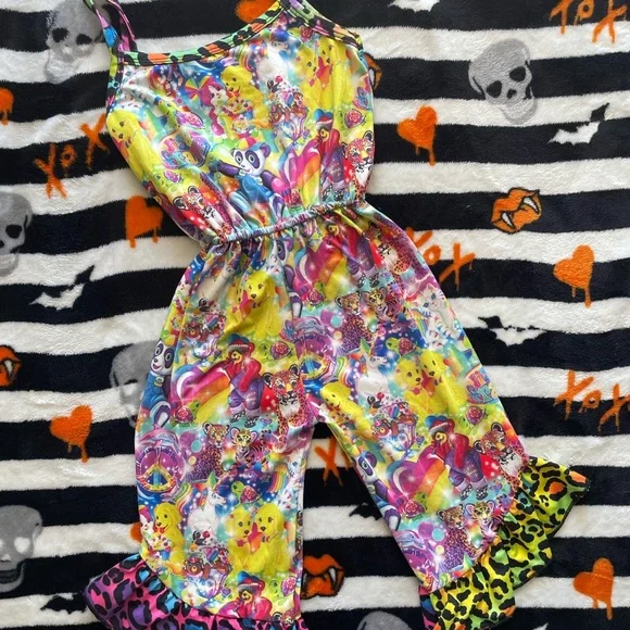 Lisa Frank inspired Colorful Kids Printed Jumpsuit size 2T - Picture 5 of 7